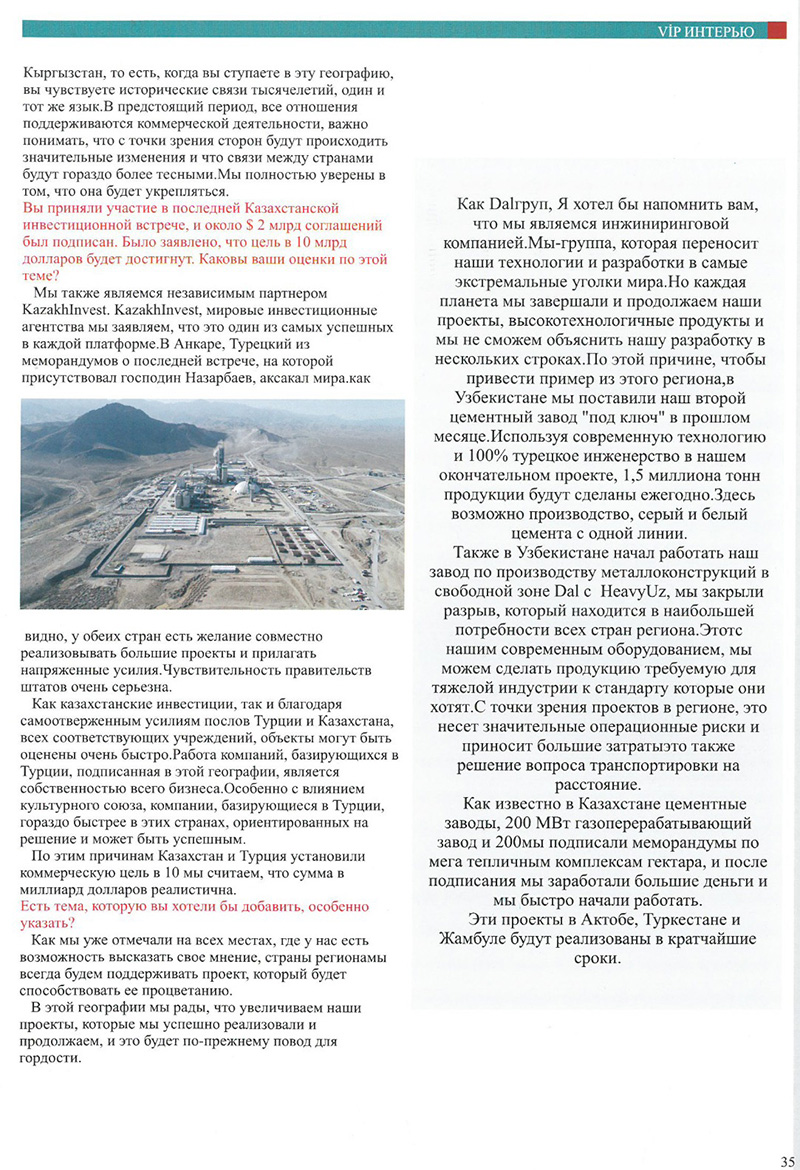 Dal Holding - Turkey & Central Asia Business Magazine