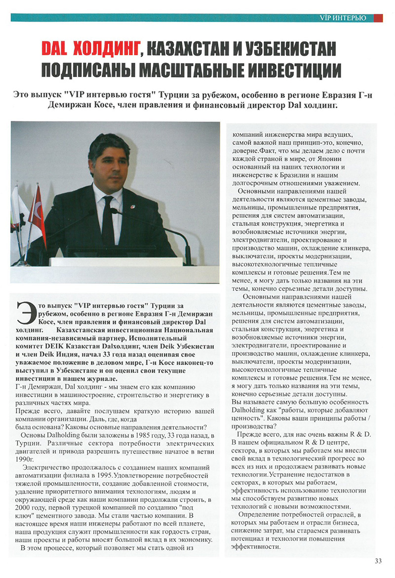 Dal Holding - Turkey & Central Asia Business Magazine